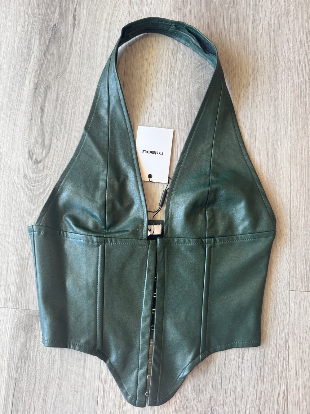 BRAND NEW TAGS ATTACHED Miaou Dark Green Mara corset top